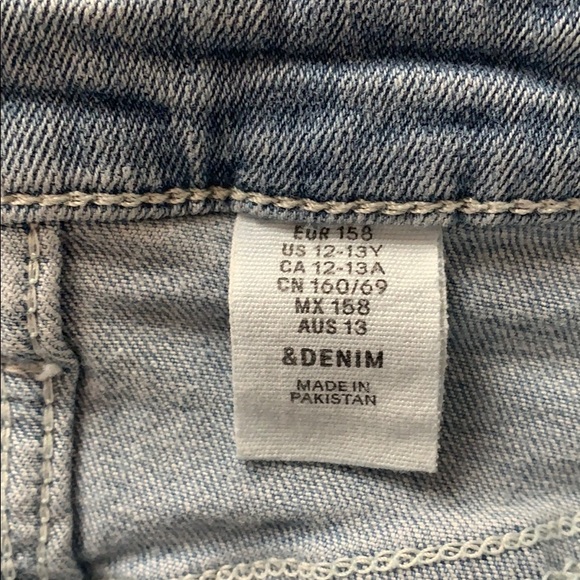 Light Wash Denim Skirt with Distressing - Picture 3 of 3